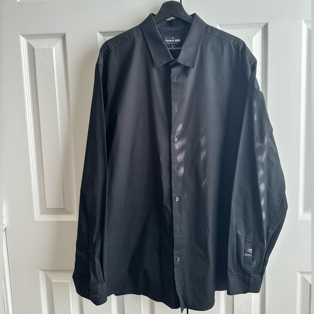 Express Blue Dress Shirt Long-Sleeved Classic